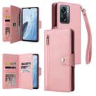 For OnePlus N300 Rivet Buckle 9 Cards Three Fold Leather Phone Case(Rose Gold) - 1