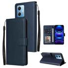 For Xiaomi Redmi Note 12 China Multifunctional 3 Card Slots Leather Phone Case(Navy Blue) - 1