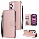 For Xiaomi Redmi Note 12 Pro 5G China Multifunctional 3 Card Slots Leather Phone Case(Rose Gold) - 1