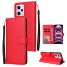 For Xiaomi Redmi Note 12 Pro 5G China Multifunctional 3 Card Slots Leather Phone Case(Red) - 1