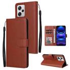 For Xiaomi Redmi Note 12 Pro+ China Multifunctional 3 Card Slots Leather Phone Case(Brown) - 1