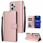 For Xiaomi Redmi Note 12 Pro+ China Multifunctional 3 Card Slots Leather Phone Case(Rose Gold) - 1