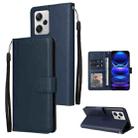 For Xiaomi Redmi Note 12 Pro+ China Multifunctional 3 Card Slots Leather Phone Case(Navy Blue) - 1