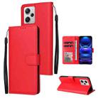 For Xiaomi Redmi Note 12 Pro+ China Multifunctional 3 Card Slots Leather Phone Case(Red) - 1