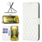 For Motorola Moto G72 Diamond Lattice Wallet Leather Flip Phone Case(White) - 1