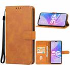 For OPPO A58x Leather Phone Case(Brown) - 1