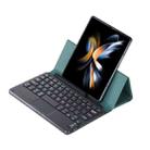 For Samsung Galaxy Z Fold4/Fold3 GKK Magnetic Folding Bluetooth Keyboard Leather Case with Touchpad(Dark Green) - 1