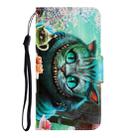 For One Plus 8 Colored Drawing Horizontal Flip Leather Case with Holder & Card Slot & Wallet(Green Eyes) - 2