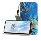 For One Plus 8 Colored Drawing Horizontal Flip Leather Case with Holder & Card Slot & Wallet(Jade Butterfly) - 1