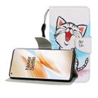 For One Plus 8 Pro Colored Drawing Horizontal Flip Leather Case with Holder & Card Slot & Wallet(Red Mouth Cat) - 1