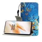 For One Plus 8 Pro Colored Drawing Horizontal Flip Leather Case with Holder & Card Slot & Wallet(Jade Butterfly) - 1