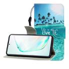 For Galaxy A91 Colored Drawing Horizontal Flip Leather Case with Holder & Card Slot & Wallet(Coconut Tree) - 1
