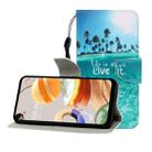 For LG K61 Colored Drawing Horizontal Flip Leather Case with Holder & Card Slot & Wallet(Coconut Tree) - 1