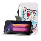For LG V60 Colored Drawing Horizontal Flip Leather Case with Holder & Card Slot & Wallet(Red Mouth Cat) - 1