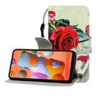 For Huawei Nova 5 Colored Drawing Horizontal Flip Leather Case with Holder & Card Slot & Wallet(Red Rose) - 1