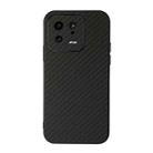 For Xiaomi 13 Accurate Hole Carbon Fiber Texture PU Phone Case(Black) - 1