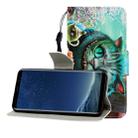 For Galaxy S8 Colored Drawing Horizontal Flip Leather Case with Holder & Card Slot & Wallet(Green Eyes) - 1