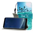 For Galaxy S8 Colored Drawing Horizontal Flip Leather Case with Holder & Card Slot & Wallet(Coconut Tree) - 1