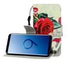 For Galaxy S9 Plus Colored Drawing Horizontal Flip Leather Case with Holder & Card Slot & Wallet(Red Rose) - 1