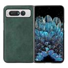 For Google Pixel Fold Two-color Litchi Texture PU Phone Case(Green) - 1