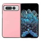 For Google Pixel Fold Two-color Litchi Texture PU Phone Case(Pink) - 1