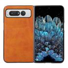 For Google Pixel Fold Two-color Calf Texture Shockproof Phone Case(Brown) - 1