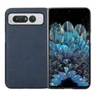 For Google Pixel Fold Two-color Calf Texture Shockproof Phone Case(Blue) - 1