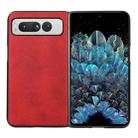 For Google Pixel Fold Two-color Calf Texture Shockproof Phone Case(Red) - 1