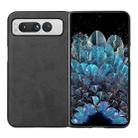 For Google Pixel Fold Two-color Calf Texture Shockproof Phone Case(Black) - 1