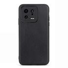 For Xiaomi 13 Accurate Hole Lambskin Texture Genuine Leather Phone Case(Black) - 1