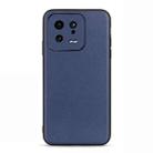 For Xiaomi 13 Accurate Hole Lambskin Texture Genuine Leather Phone Case(Blue) - 1