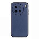 For vivo X90 Pro Accurate Hole Lambskin Texture Genuine Leather Phone Case(Blue) - 1