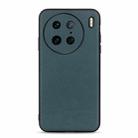For vivo X90 Pro Accurate Hole Lambskin Texture Genuine Leather Phone Case(Green) - 1