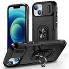 For iPhone 14 Pioneer Armor Sliding Camshield Phone Case(Black) - 1