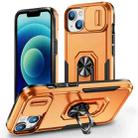 For iPhone 14 Pioneer Armor Sliding Camshield Phone Case(Orange) - 1