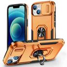 For iPhone 14 Plus Pioneer Armor Sliding Camshield Phone Case(Orange) - 1