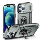 For iPhone 14 Pro Pioneer Armor Sliding Camshield Phone Case(Space Grey) - 1