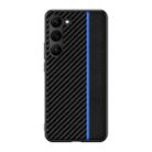 For Samsung Galaxy S23+ 5G Ultra-thin Carbon Fiber Texture Splicing Phone Case(Blue) - 1