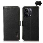 For OPPO Reno9 / Reno9 Pro KHAZNEH Side-Magnetic Litchi Genuine Leather RFID Phone Case(Black) - 1