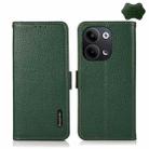 For OPPO Reno9 / Reno9 Pro KHAZNEH Side-Magnetic Litchi Genuine Leather RFID Phone Case(Green) - 1