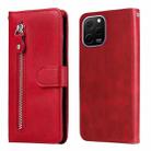For Huawei nova Y61 Calf Texture Zipper Leather Phone Case(Red) - 1