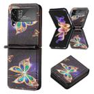 For Samsung Galaxy Z Flip4 Colored Drawing Invisible Magnetic Leather Phone Case(Big Butterfly) - 1