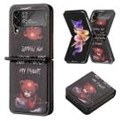 For Samsung Galaxy Z Flip4 Colored Drawing Invisible Magnetic Leather Phone Case(Bear) - 1