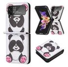 For Samsung Galaxy Z Flip4 Colored Drawing Invisible Magnetic Leather Phone Case(Panda) - 1