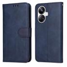For Realme 10 Pro+ 5G Classic Calf Texture Flip Leather Phone Case(Blue) - 1