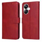For Realme 10 Pro+ 5G Classic Calf Texture Flip Leather Phone Case(Red) - 1