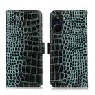For Realme 10 Crocodile Top Layer Cowhide Leather Phone Case(Green) - 1