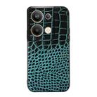 For OPPO Reno9 Pro+ Crocodile Top Layer Cowhide Leather Phone Case(Cyan Blue) - 1