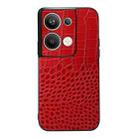 For OPPO Reno9 Pro+ Crocodile Top Layer Cowhide Leather Phone Case(Red) - 1