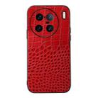 For vivo X90 Pro+ Crocodile Top Layer Cowhide Leather Phone Case(Red) - 1